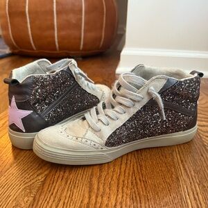 Shu Shop Riley Glittery High-Top Sneakers